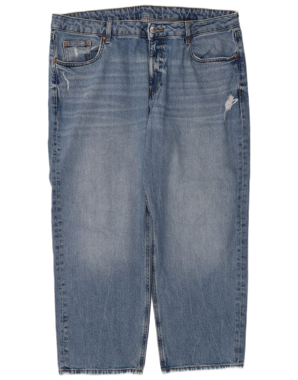 Marks & Spencer Damen-Jeans mit hoher Taille, kurz geschnitten, UK 18, XL, W38, L27, Blau