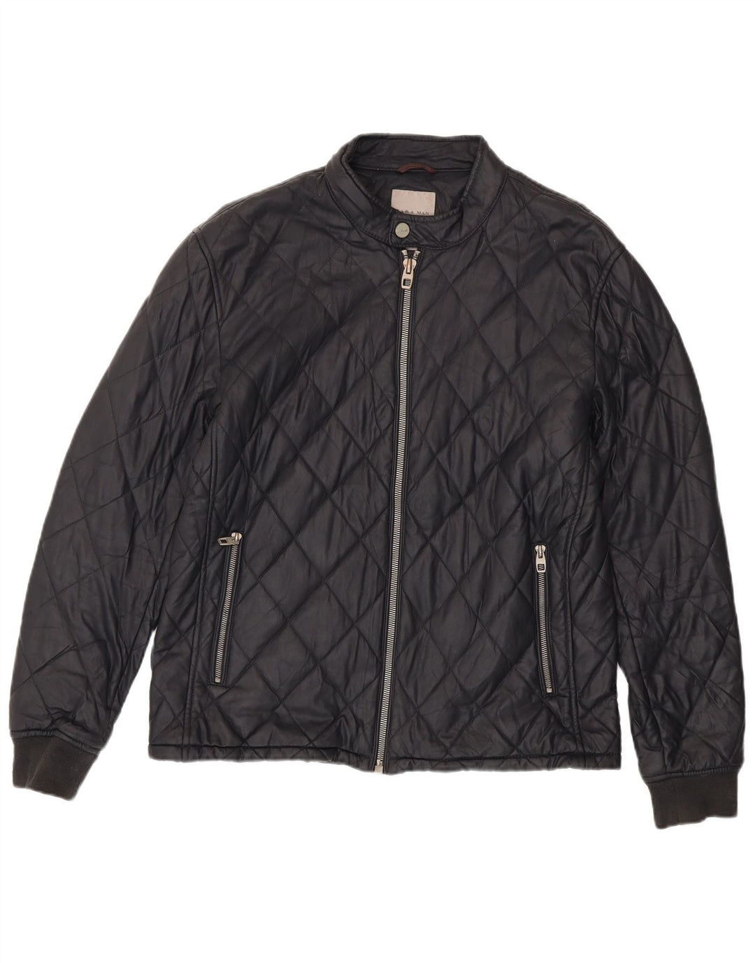 Zara Herren Steppjacke UK 42 XL Schwarz Polyester