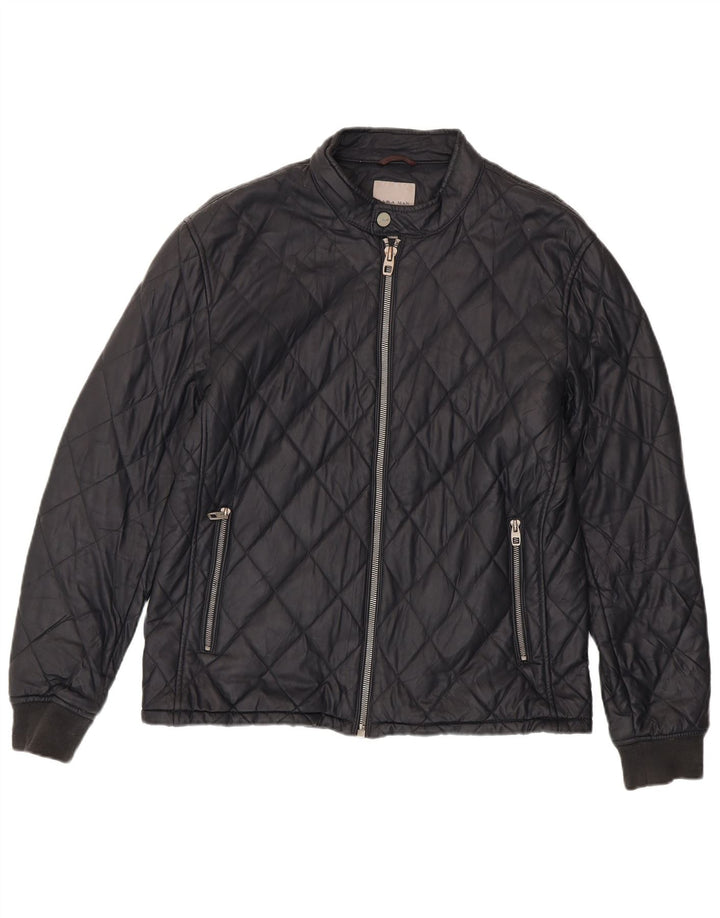 Zara Herren Steppjacke UK 42 XL Schwarz Polyester