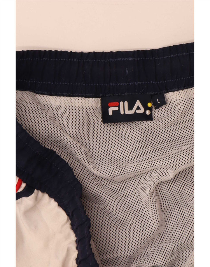Fila Herren-Badeshorts, groß, marineblau, Farbblock-Polyester