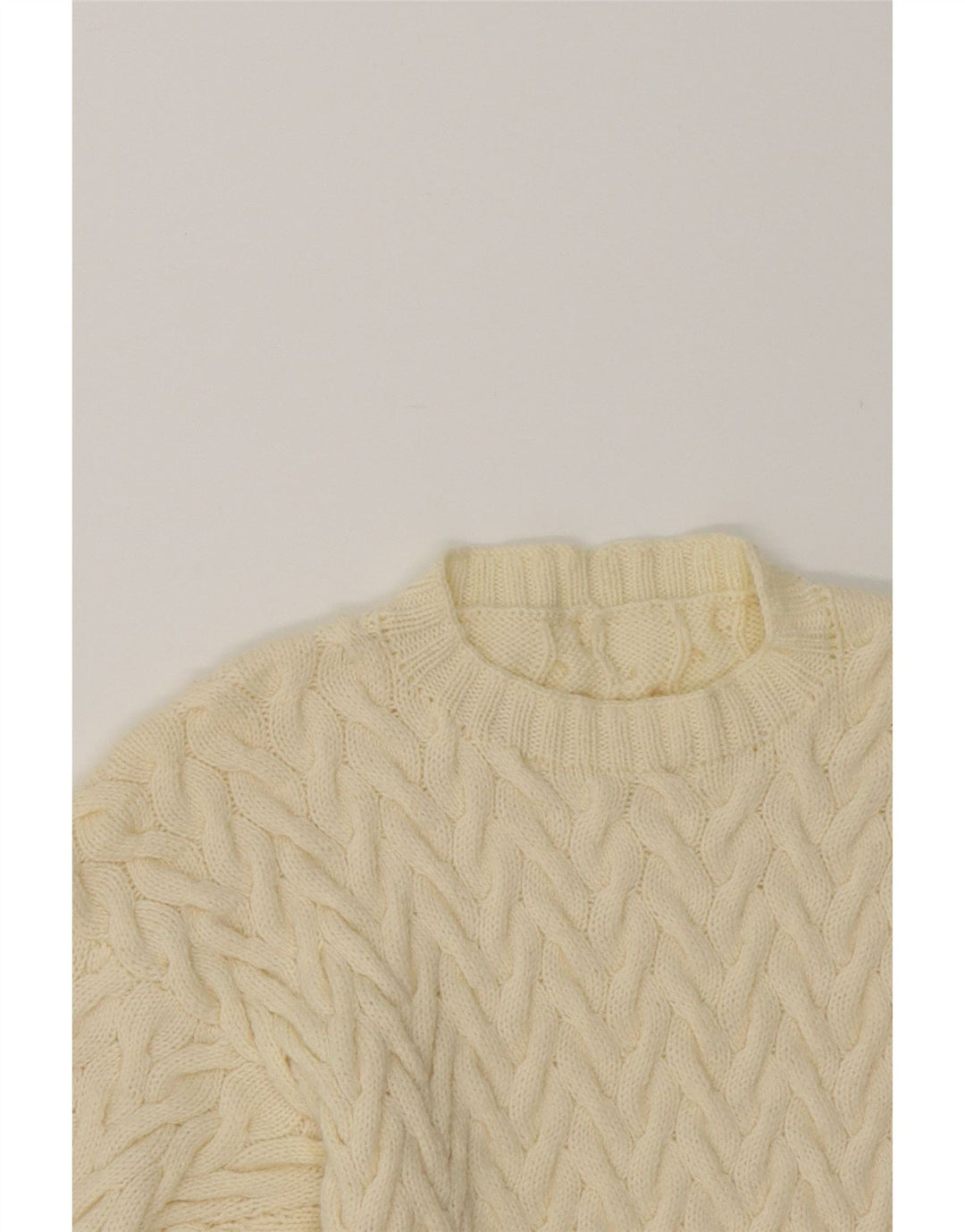 VINTAGE Womens Crew Neck Jumper Sweater UK 12 Medium Off White Vintage Vintage and Second-Hand Vintage from Messina Hembry 