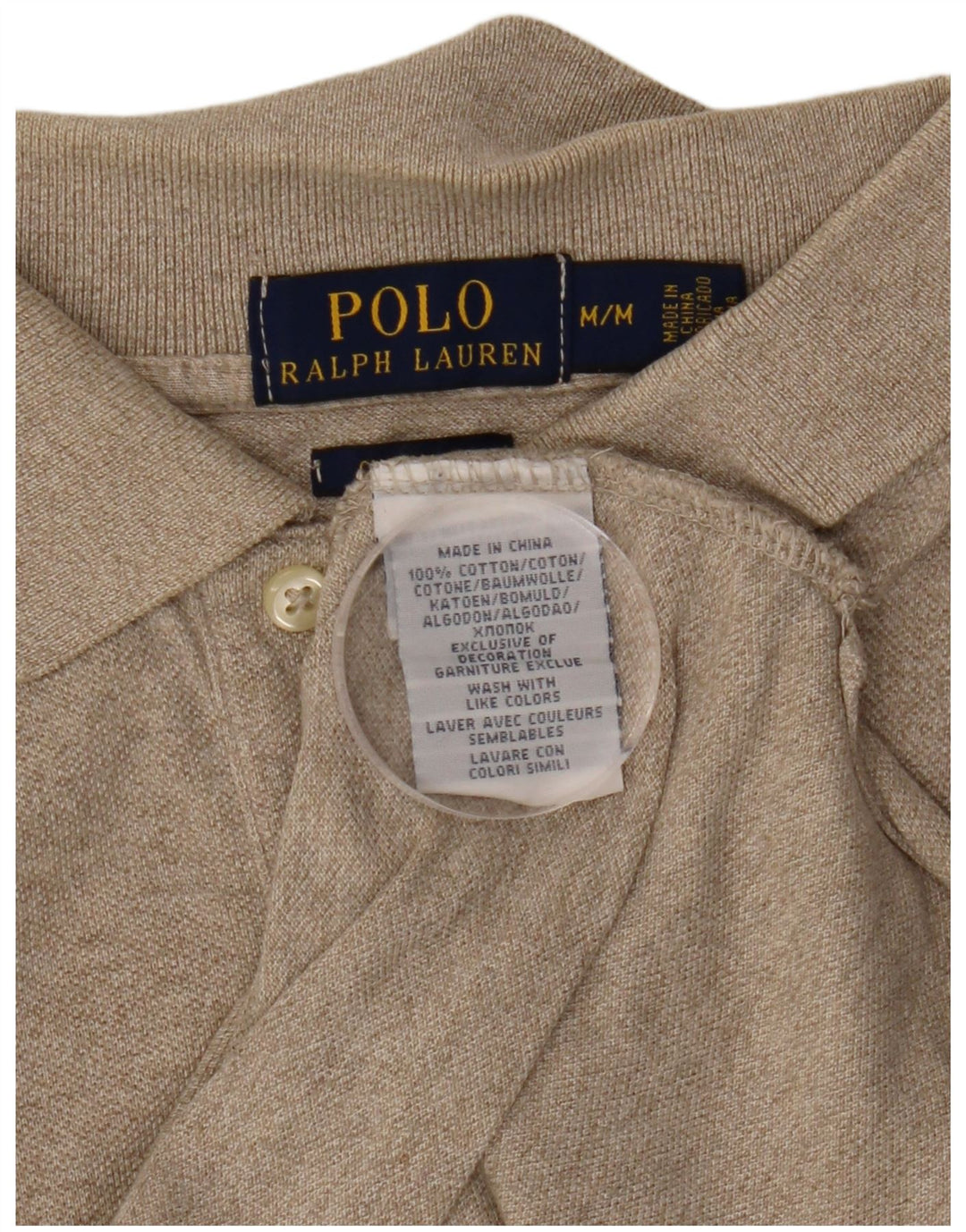 Polo Ralph Lauren Herren-Poloshirt mit individueller Passform, mittelbeige Baumwolle