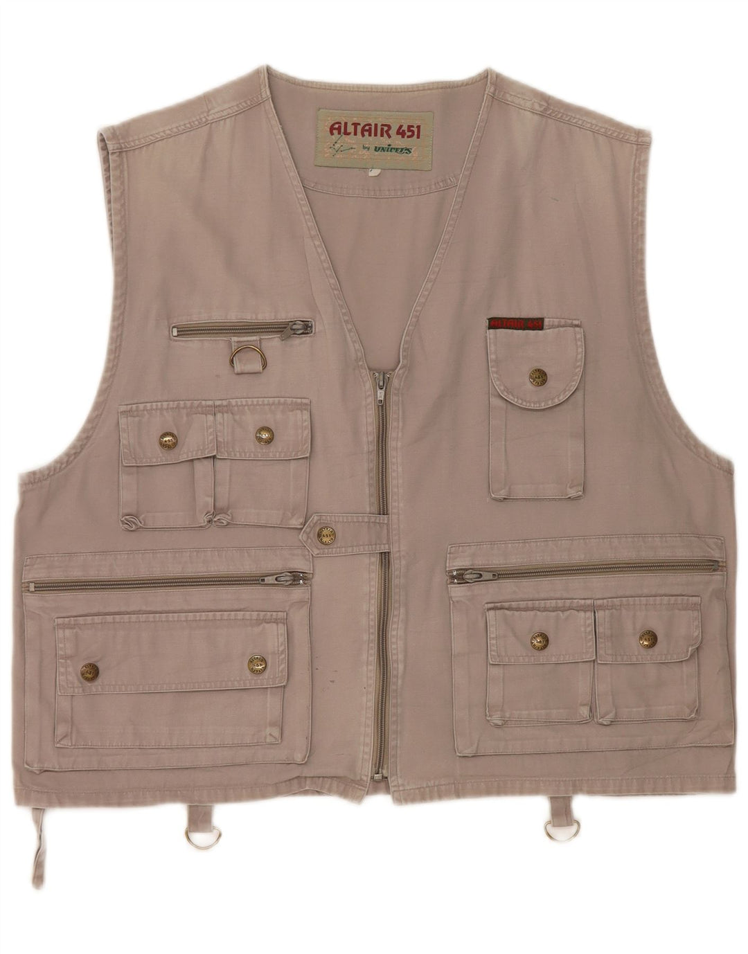 Vintage Herren Utility Gilet UK 38 Mittelgrau