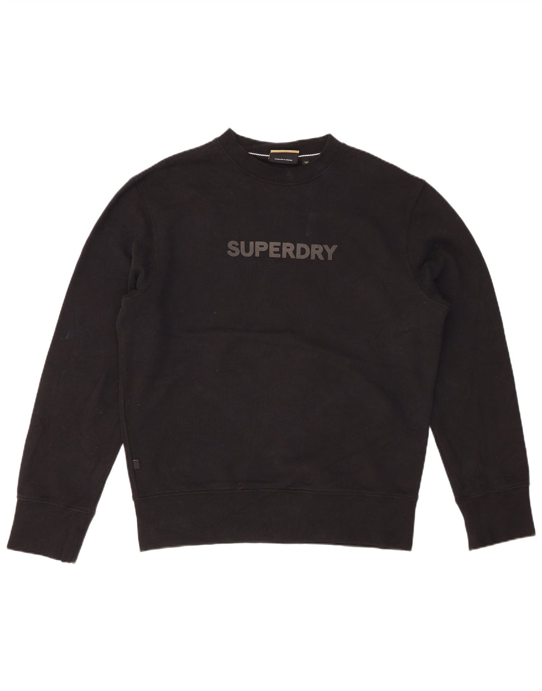 SUPERDRY Herren-Sweatshirt mit Grafik, Größe S, schwarze Baumwolle