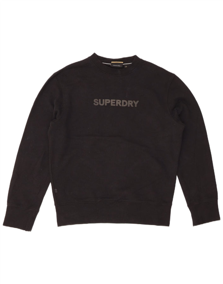 SUPERDRY Herren-Sweatshirt mit Grafik, Größe S, schwarze Baumwolle