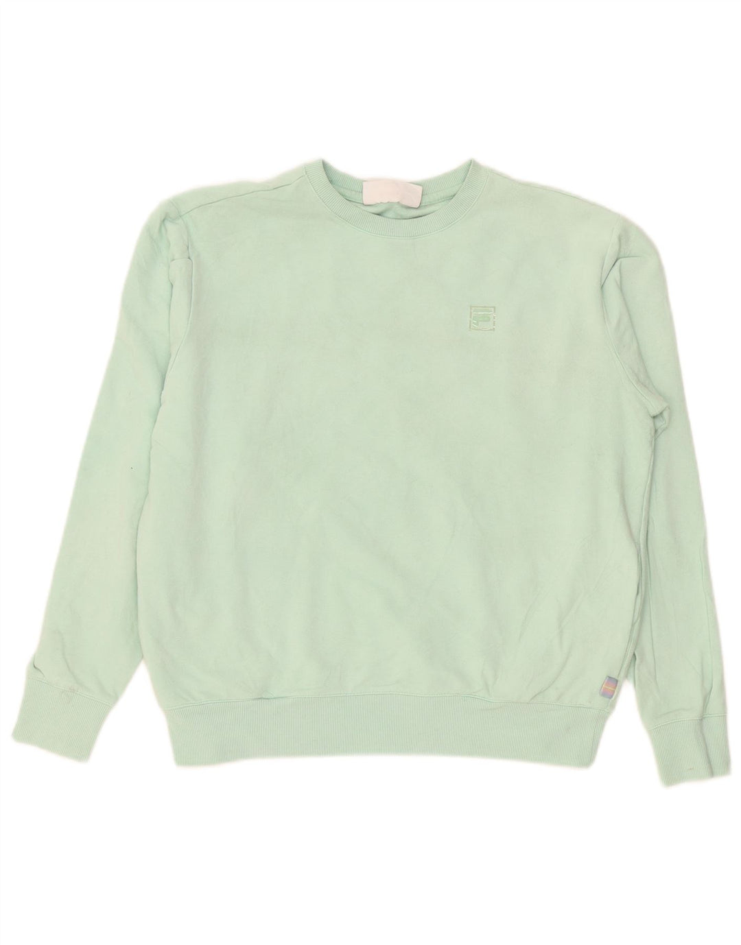 Fila Damen Sweatshirt Pullover UK 14 Medium Türkis Baumwolle