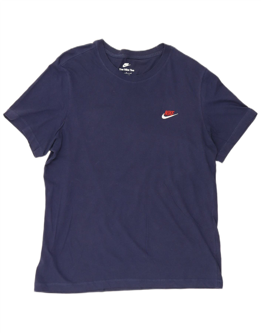 Nike Herren T-Shirt Top Large Marineblau Baumwolle