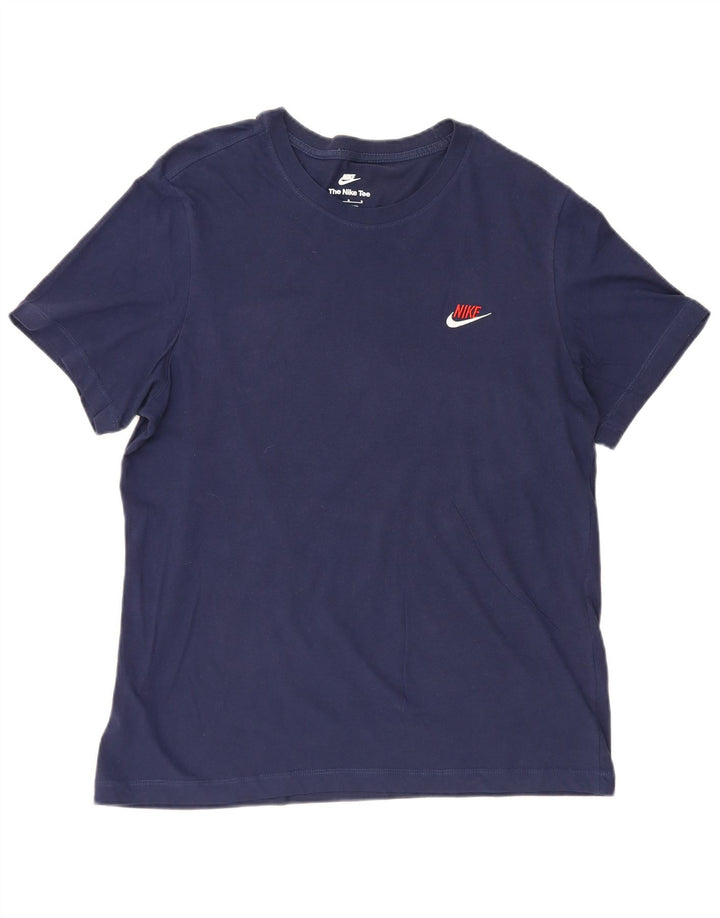 Nike Herren T-Shirt Top Large Marineblau Baumwolle