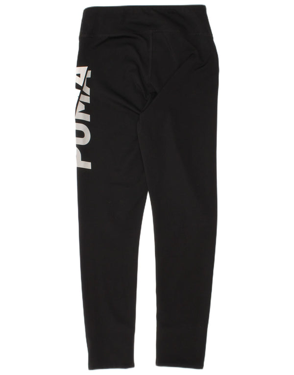 Puma Mädchen-Leggings mit Grafik, 9–10 Jahre, schwarzes Polyester