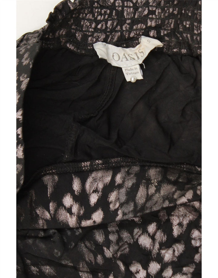 OASIS Damen Mini-asymmetrischer Rock, Größe S, W27, Schwarz, Tiermuster