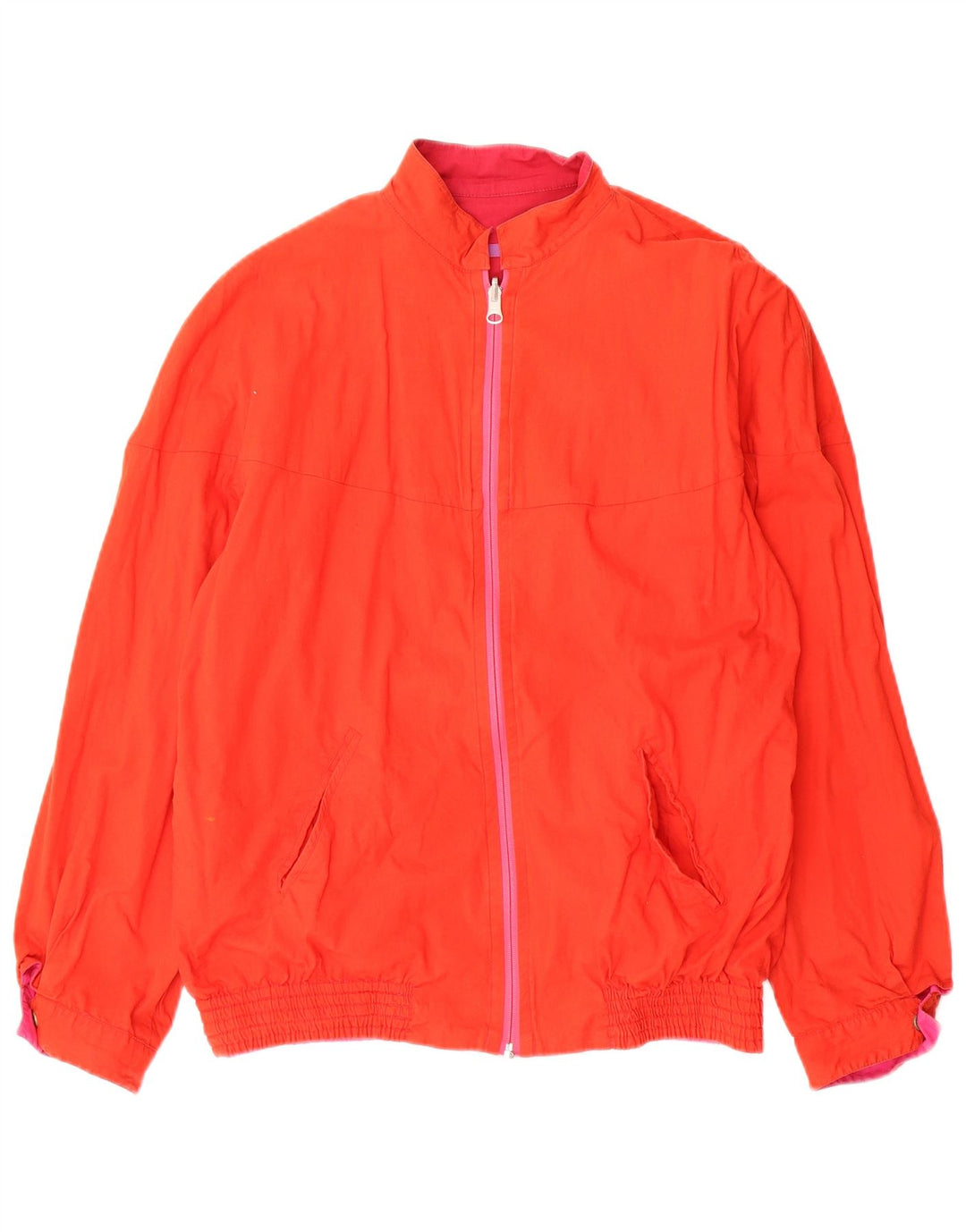 Vintage Damen Wende-Bomberjacke UK 12 Mittelrosa Geometrisch