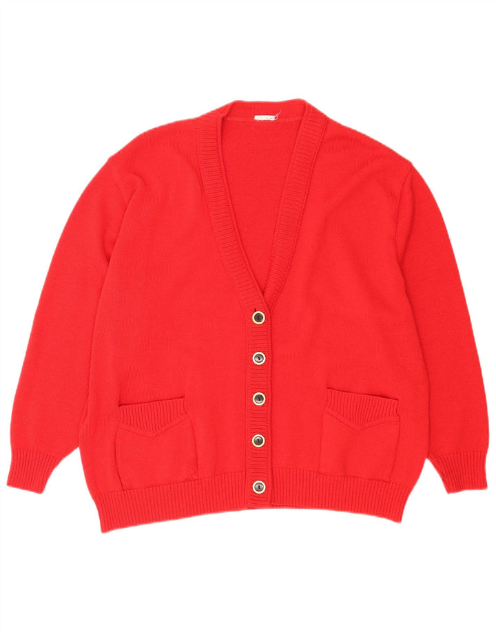 VINTAGE Damen-Strickjacke in Übergröße, Gr. 18, XL, Rot