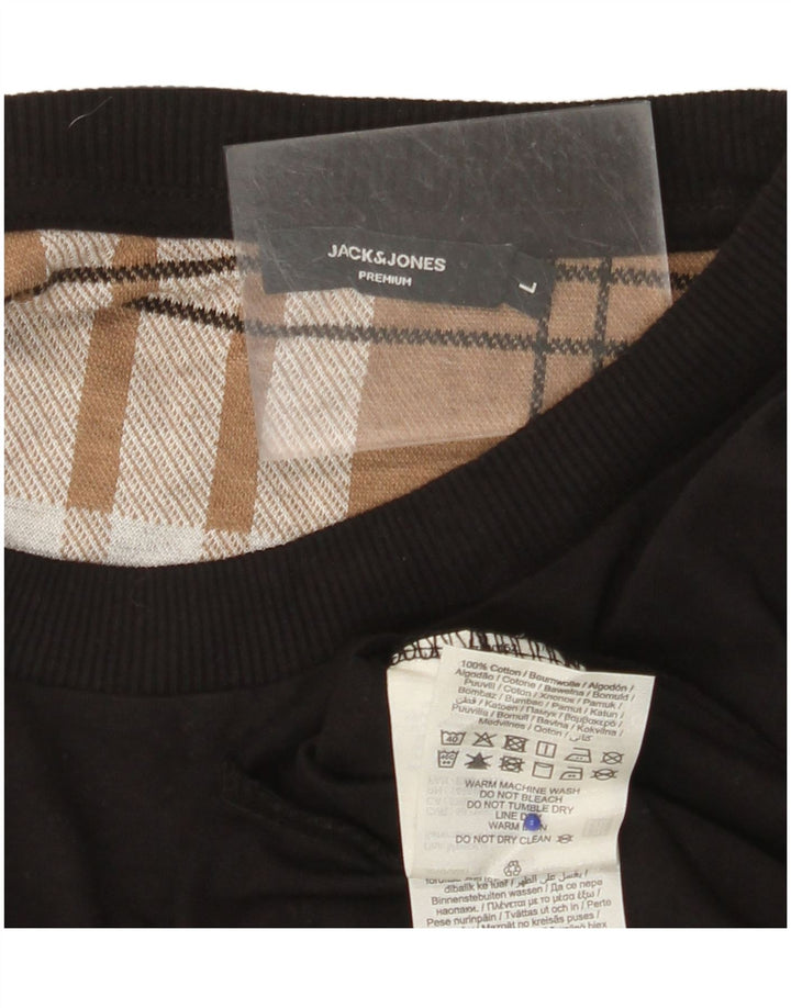 JACK & JONES Herren T-Shirt Top Large Schwarz Baumwolle