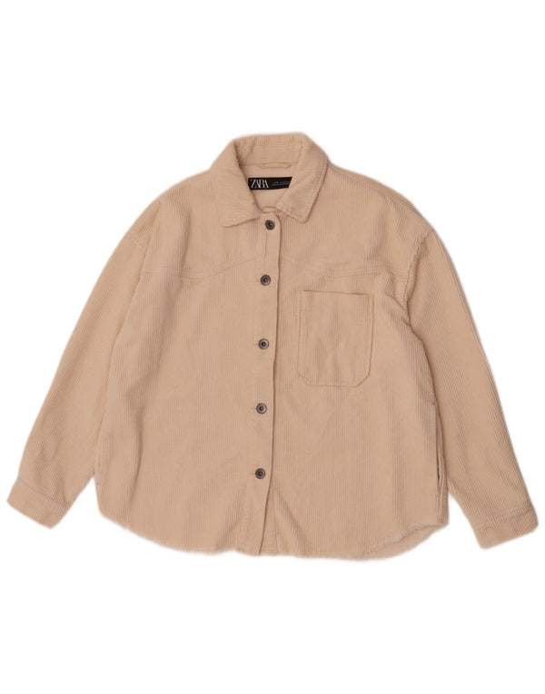 Zara Damen Übergroße Cordjacke UK 6 XS Beige