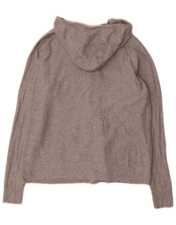 Marks & Spencer Damen-Cardigan mit Kapuze, UK 10, Größe S, graue Viskose