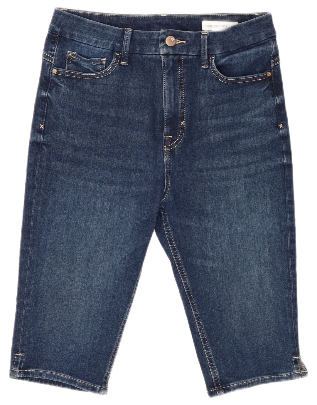 Marks & Spencer Damen Jeansshorts UK 12 Medium W32 Blaue Baumwolle