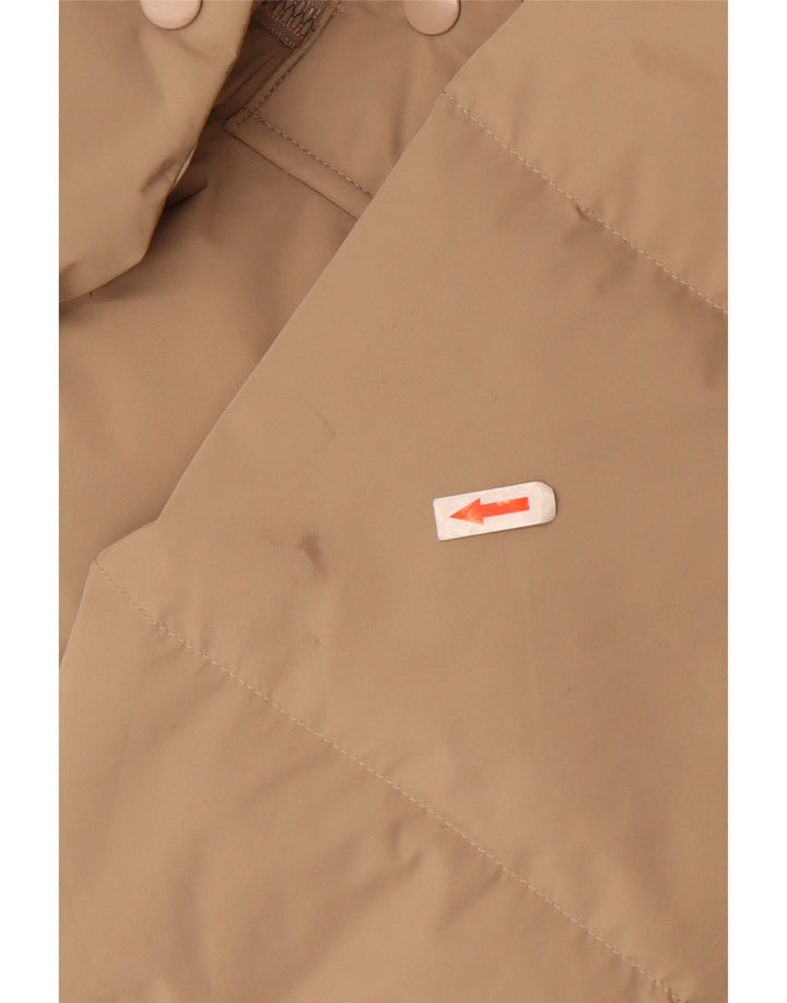 Massimo Dutti Damen-Kapuzen-Übergröße, wattierte Jacke, UK 6, XS, Beige, Polyester