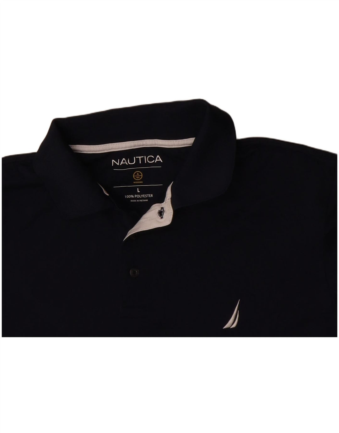 NAUTICA Mens Polo Shirt Large Navy Blue Polyester