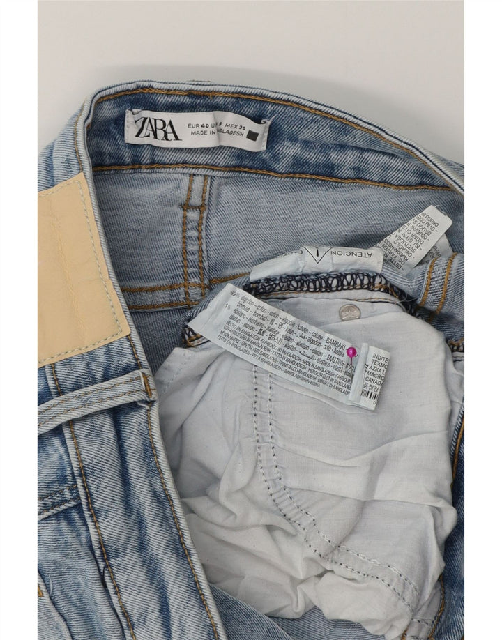 ZARA Damen Crop Bootcut Jeans EU 40 Medium W30 L25 Blaue Baumwolle