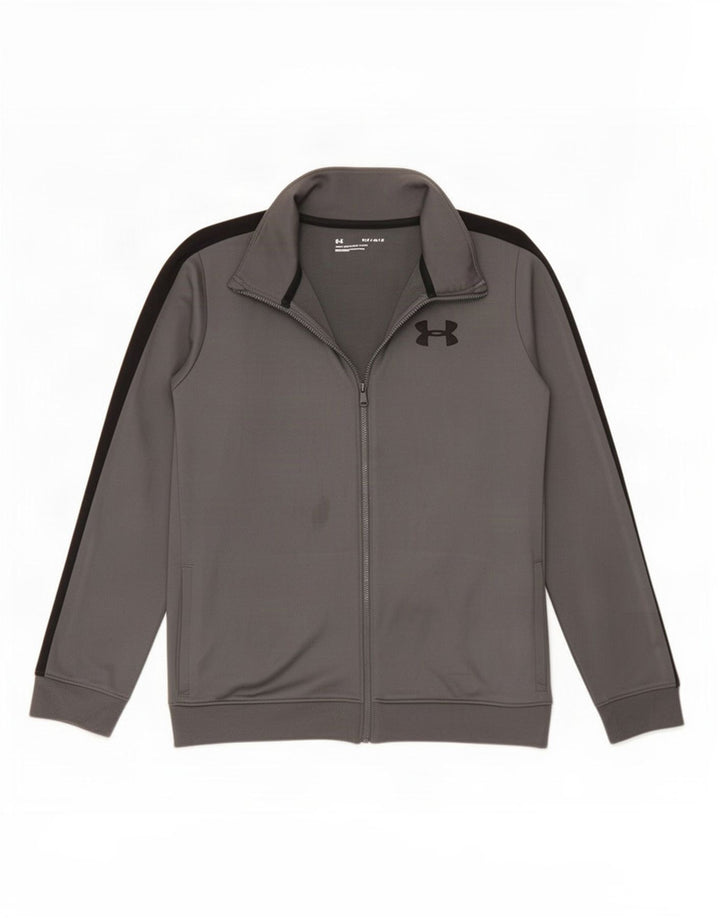 Under Armour Jungen-Trainingsanzug-Top-Jacke, 11–12 Jahre, großes graues Polyester