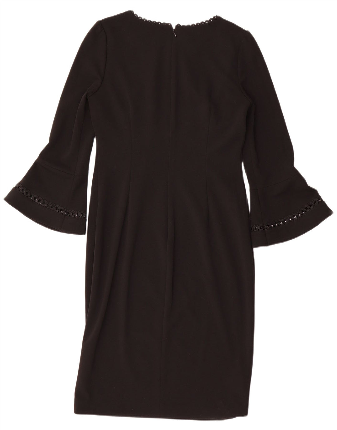 CALVIN KLEIN Damen 3/4-Ärmel-Etuikleid US 8 Mittelschwarzes Polyester