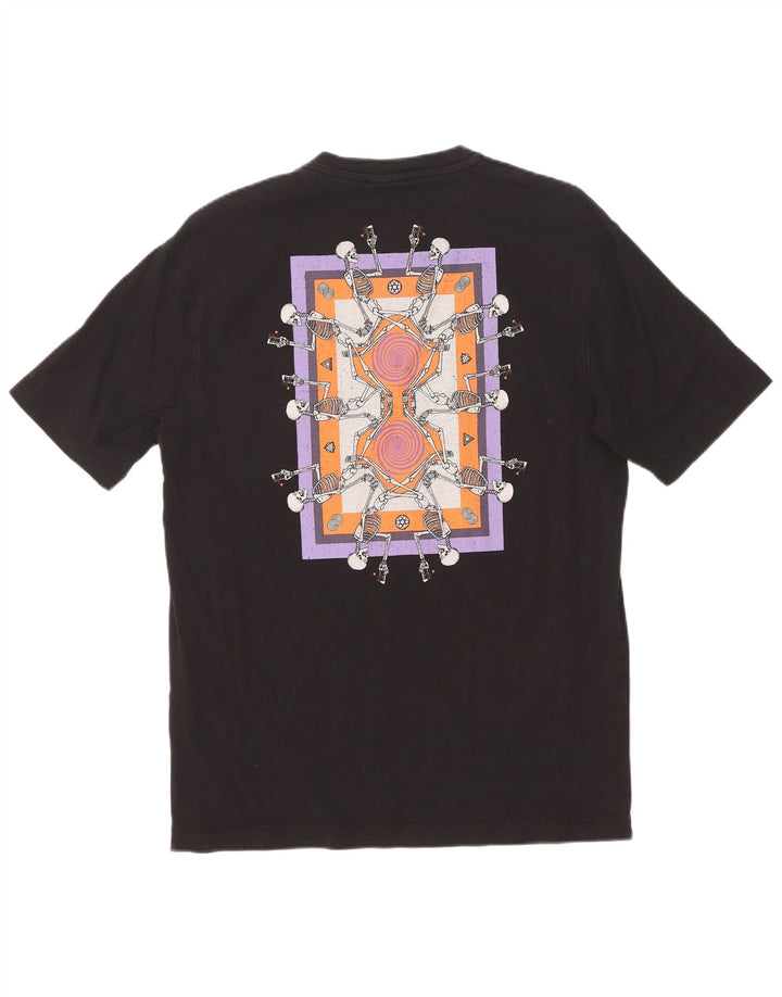 Zara Herren-T-Shirt mit Grafik, Größe S, schwarze Baumwolle