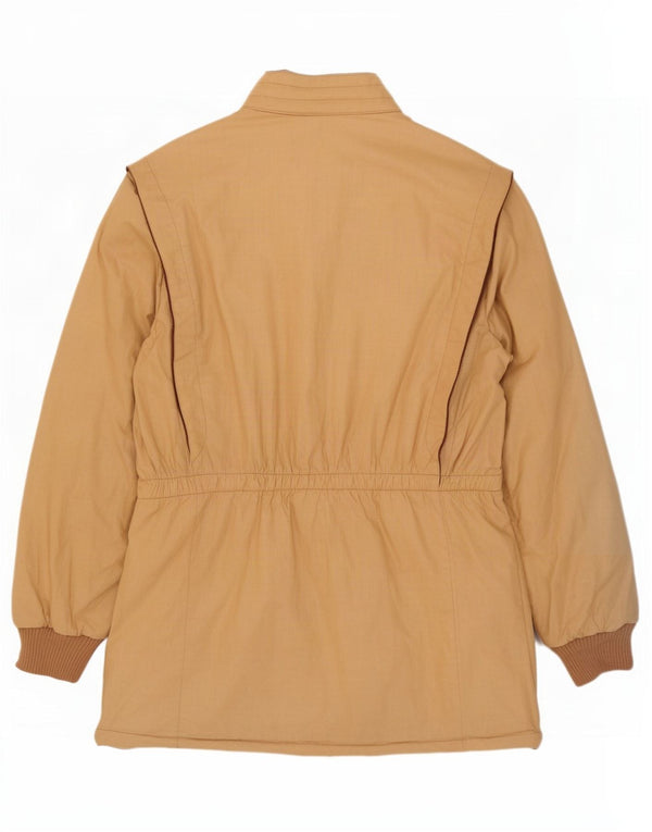 Vintage Damen Reversibler Cord-Windbreaker-Mantel IT 52 XL Beige Baumwolle