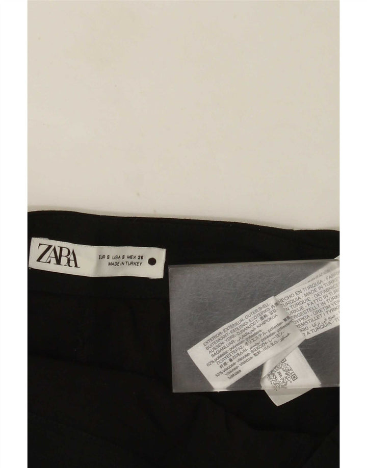 Zara Damen Minirock Small W26 Schwarz Polyester