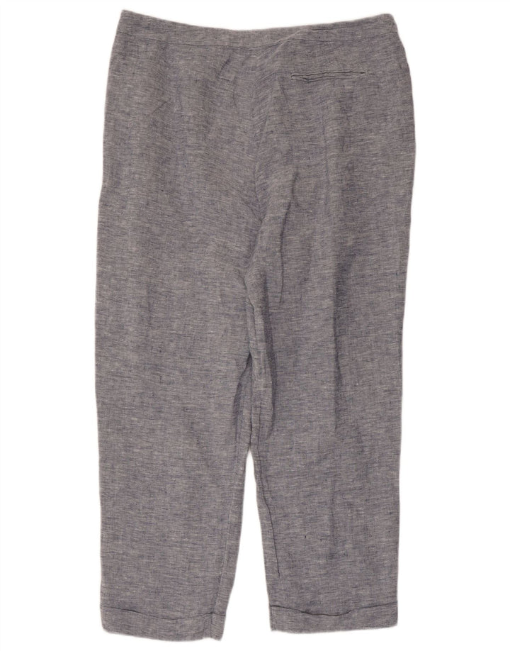 JAEGER Gerade geschnittene Damenhose UK 16 Large W36 L25 Blaues Leinen