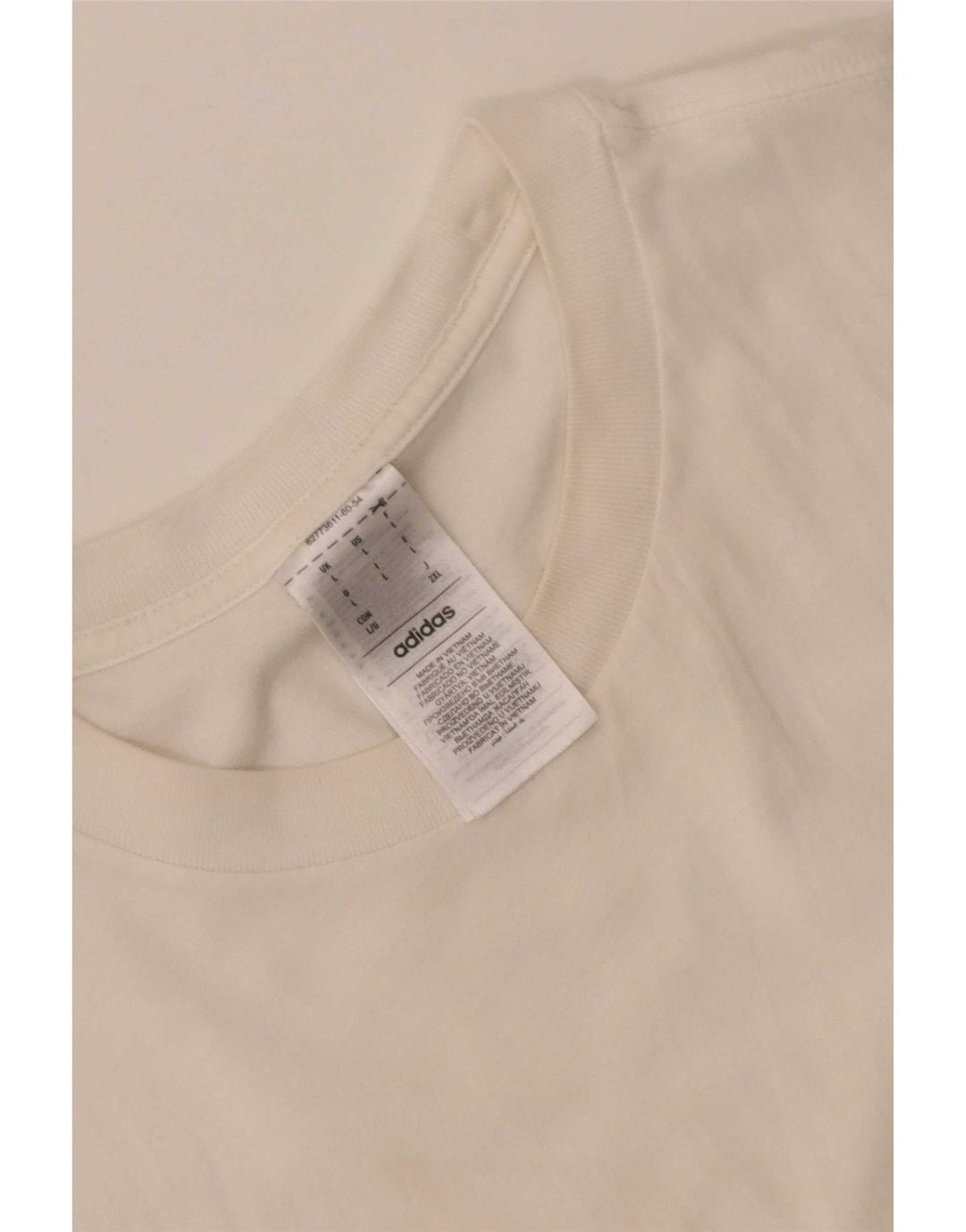 Adidas Herren T-Shirt Top Large Weiß Baumwolle