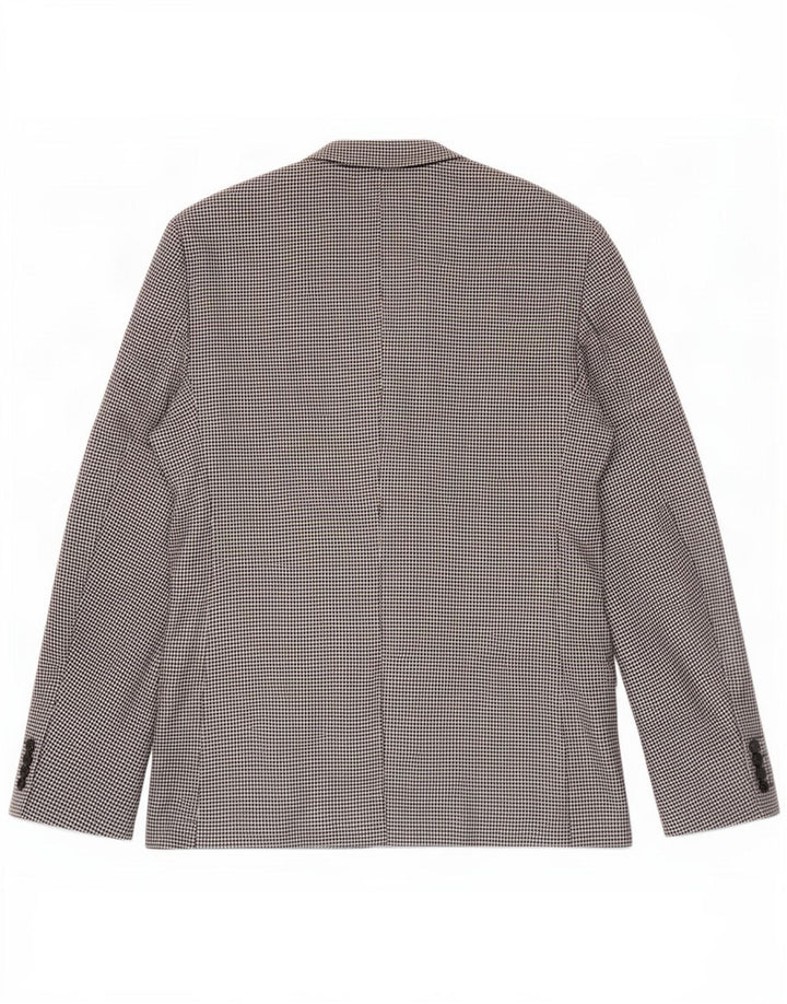 Zara Herren-Blazer mit 2 Knöpfen, EU 52, groß, schwarzer Hahnentrittmuster