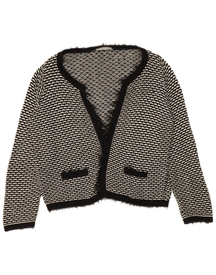 Marks & Spencer Offener Damen-Cardigan-Pullover UK 14 Large Schwarz Geometrisch