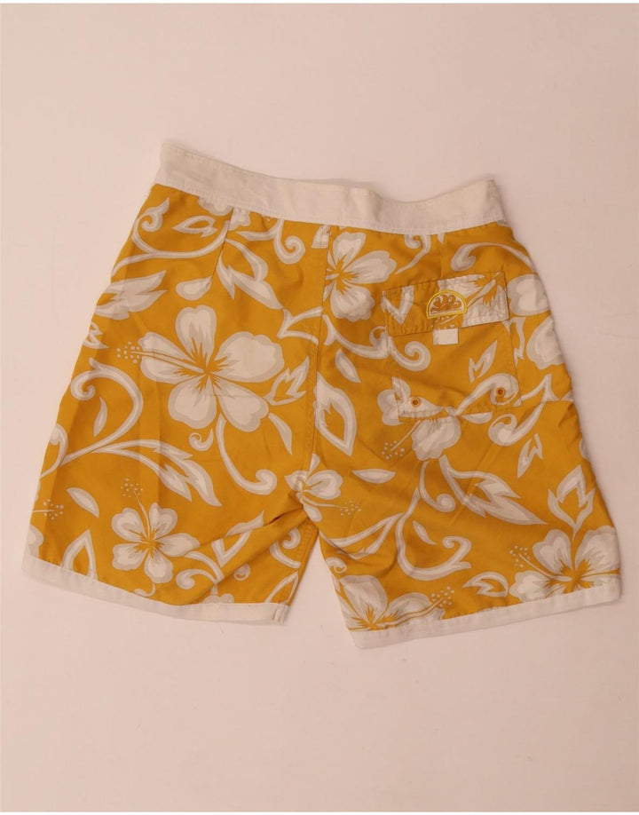 Sundek Herren-Badeshorts IT 48 Mittelgelbes, geblümtes Polyester