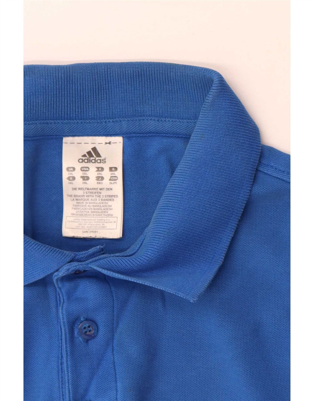 Adidas Herren Poloshirt 2XL Blau Baumwolle