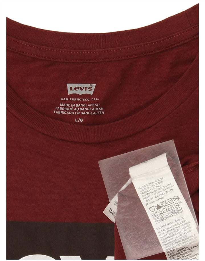 Levi's Herren-T-Shirt mit Grafik, Größe L, Burgunderrot, Baumwolle