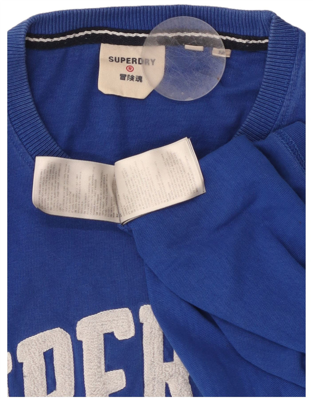SUPERDRY Herren Grafik-T-Shirt-Oberteil aus mittelblauer Baumwolle