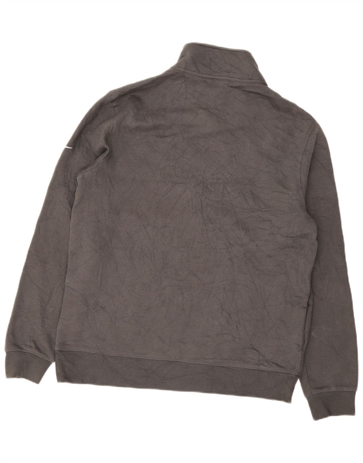 Nike Herren-Sweatshirt mit Reißverschluss am Hals, groß, aus grauer Baumwolle
