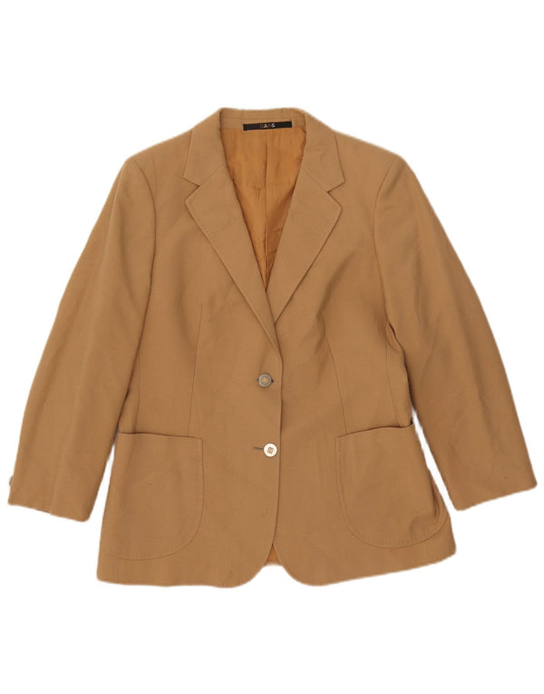 DAKS Damen-Blazerjacke mit 2 Knöpfen, UK 12, mittelbraune Wolle