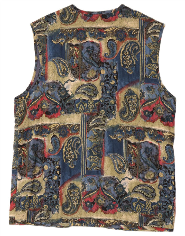 Vintage Damen Steppweste EU 42 Großes mehrfarbiges Paisleymuster