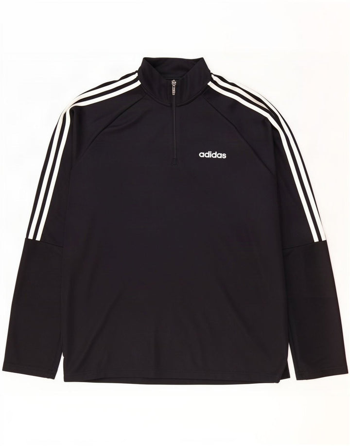 Adidas Herren Aeroready Zip Neck Pullover Trainingsanzug Top XL Schwarz Polyester