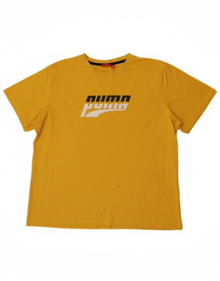 Puma Herren Grafik T-Shirt Top 2XL Gelb