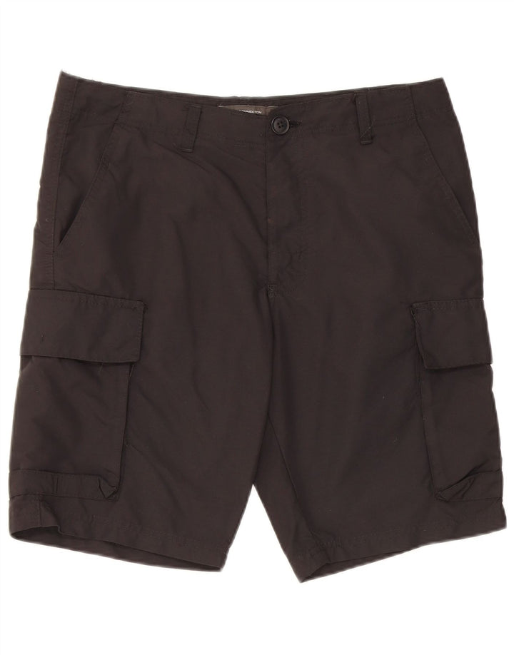 French Connection Herren-Cargoshorts, Größe S, W32, schwarzes Nylon