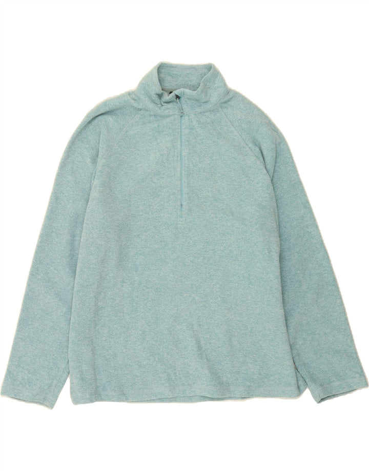 EDDIE BAUER Womens Zip Neck Fleece Jumper UK 20 2XL Turquoise Polyester Vintage Eddie Bauer and Second-Hand Eddie Bauer from Messina Hembry 