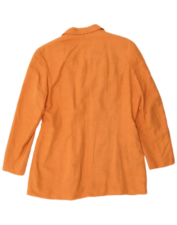 Vintage Damen Zweireiher Blazer Jacke UK 16 Große Orange Viskose