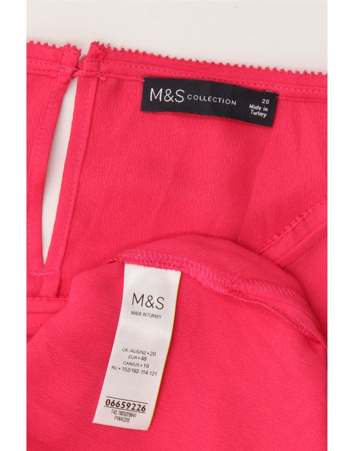 Marks & Spencer Damen Bluse Top UK 20 2XL Rosa Polyester