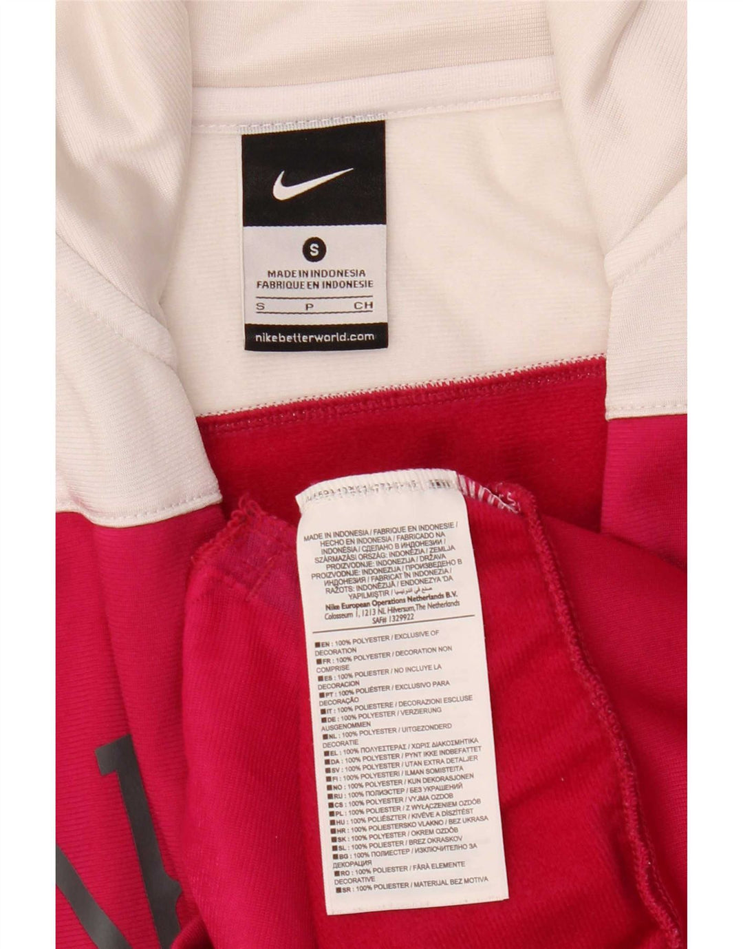 Nike Damen-Trainingsanzugoberteil mit Grafik, UK 10, Größe S, Rosa, Farbblock