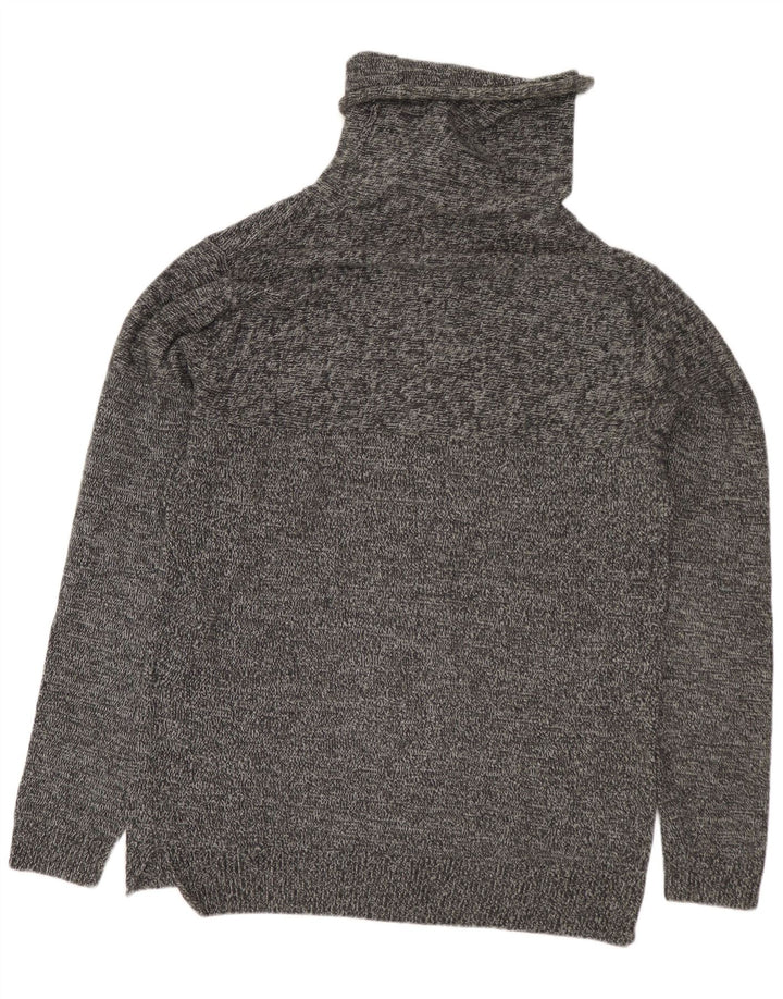 Jack & Jones Herren-Pullover mit Rollkragen, mittelgrau gesprenkelte Baumwolle