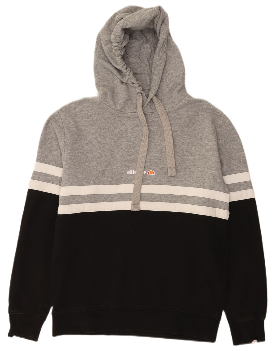 Ellesse Herren-Kapuzenpullover, klein, graue Farbblock-Baumwolle