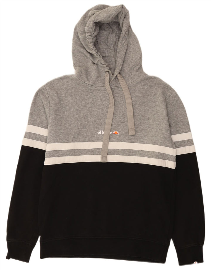 Ellesse Herren-Kapuzenpullover, klein, graue Farbblock-Baumwolle
