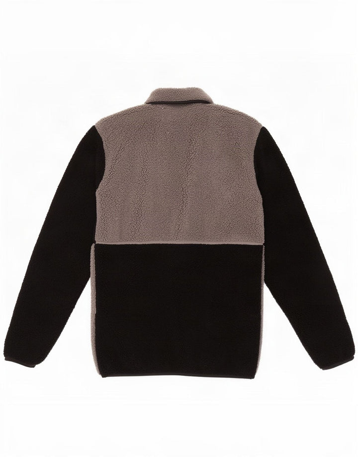 Columbia Herren-Fleecepullover mit Knopfkragen, XS, graues Farbblock-Polyester